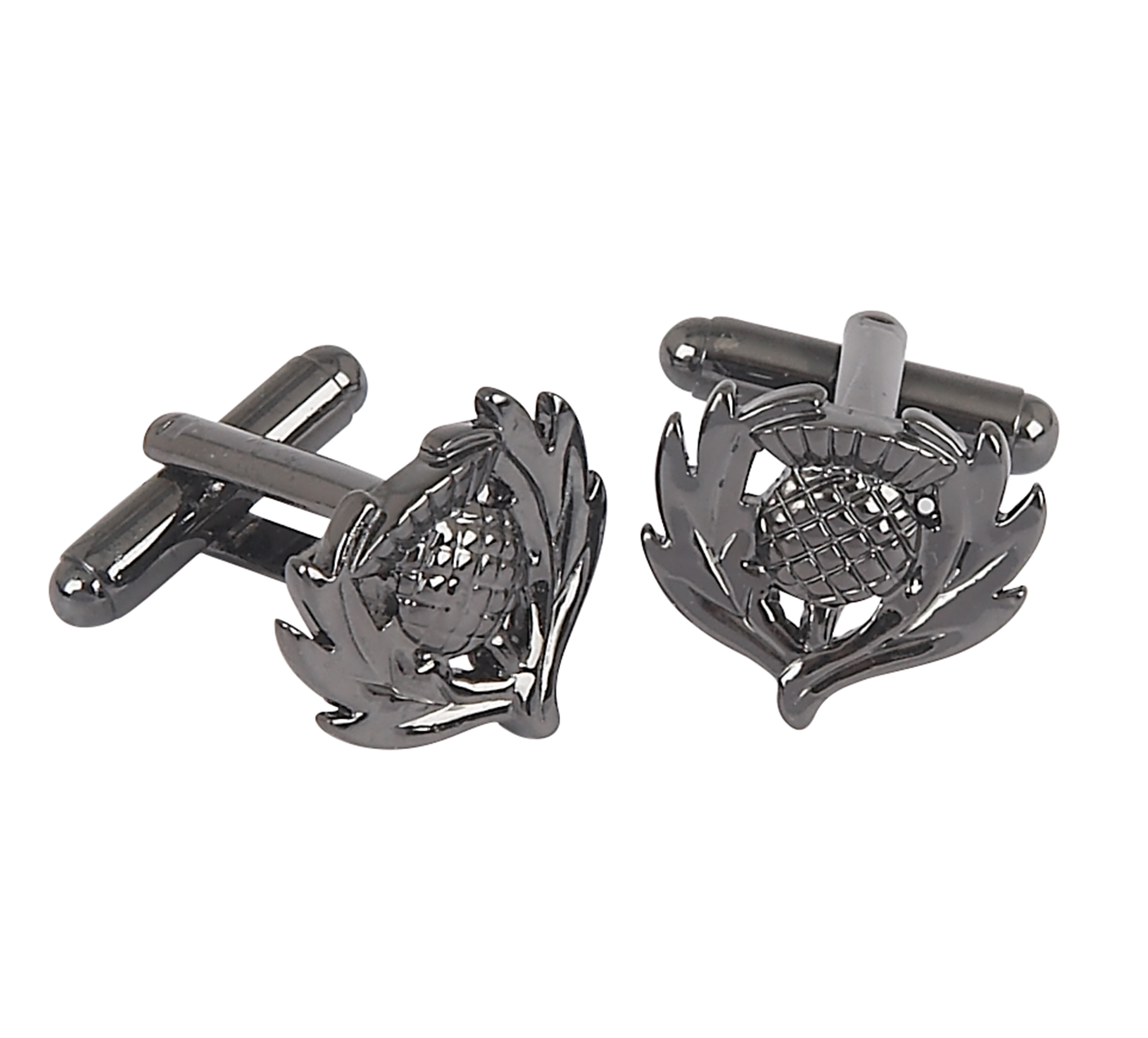 Black Chrome Thistle Cufflinks