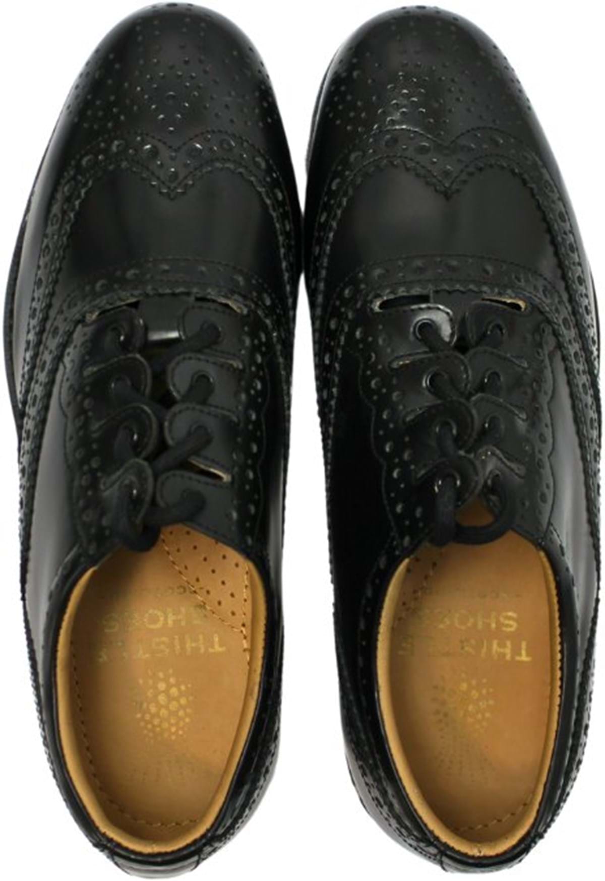 Budget Black Leather Ghillie Brogues | Kilts & Trews