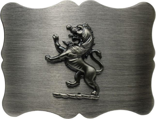 Lion Buckle with Mount - Antique Silver Finish
