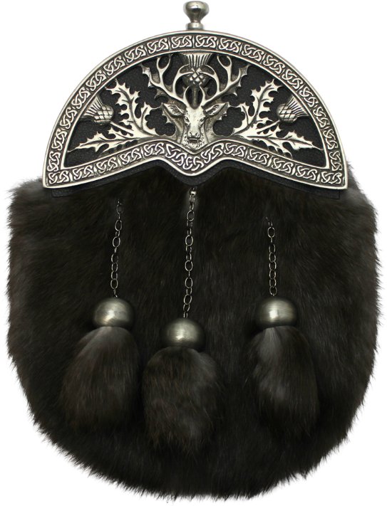 Antique Thistle Stag Smoked Rabbit Dress Sporran