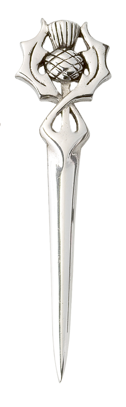 Scottish Thistle Chrome Kilt Pin