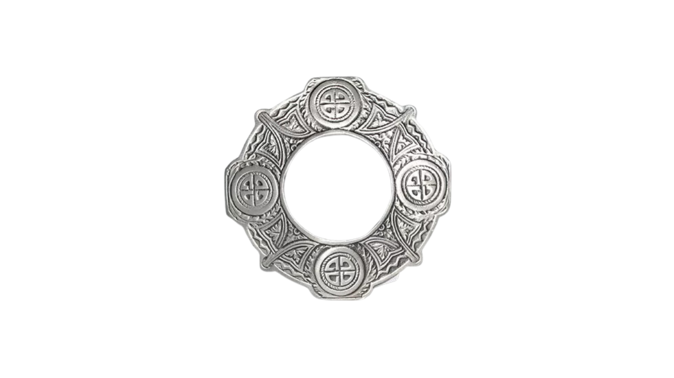 Classic Plaid Brooch - Antique Silver Finish