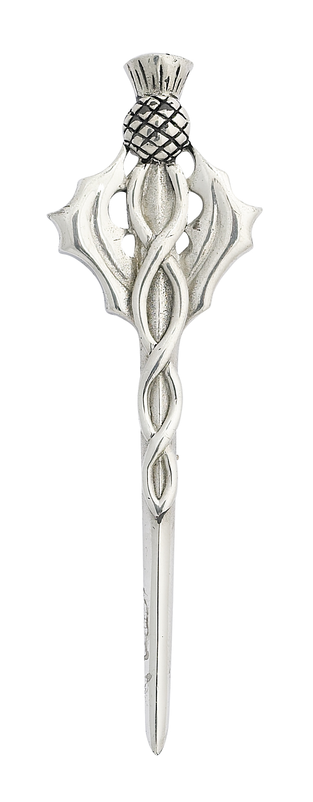 Scottish Thistle Kilt Pin - Polished Pewter